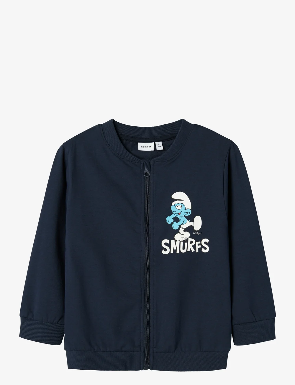 name it - NMNJAX SMURF NREG SWEAT W ZIP UNB BFU - sweatshirts - navy blazer - 0