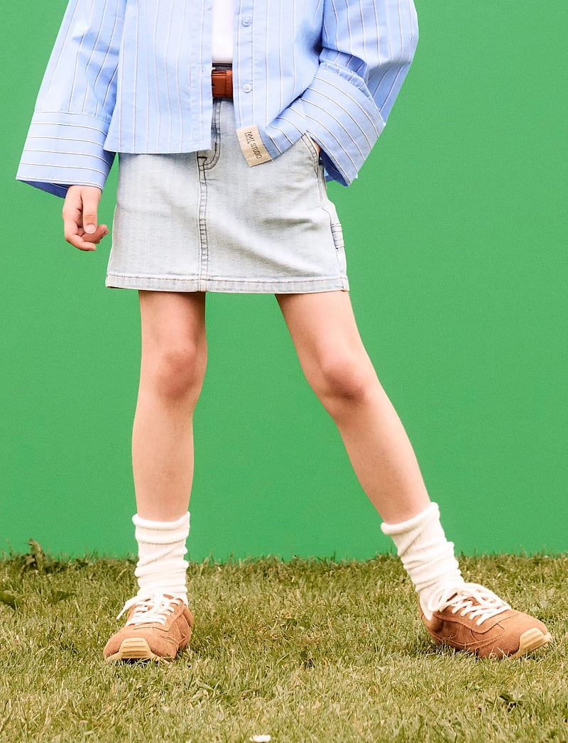 name it - NKFAMELIA SHORT CAR DNM SKIRT 2588-NS D - denimnederdele - light blue denim - 0