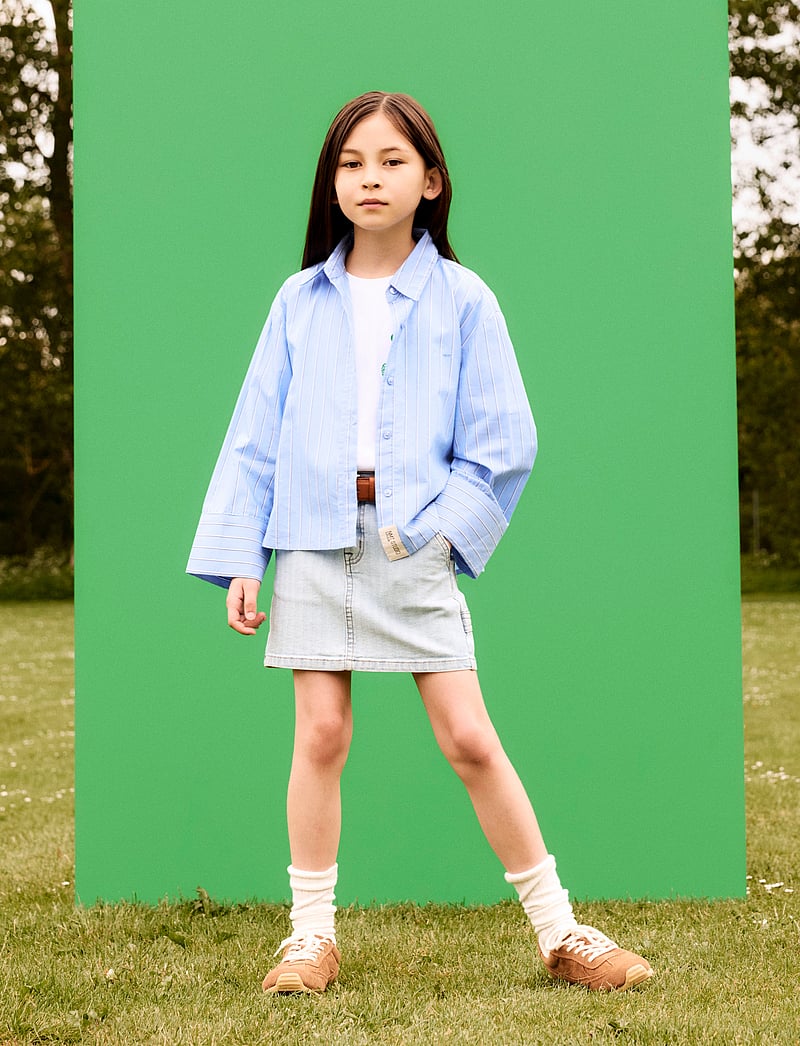 name it - NKFAMELIA SHORT CAR DNM SKIRT 2588-NS D - denimnederdele - light blue denim - 4