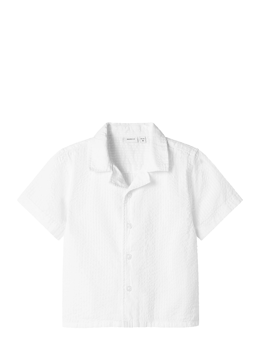 name it - NMMFEBEK SS NREG SHIRT - kurzärmlige hemden - bright white - 0