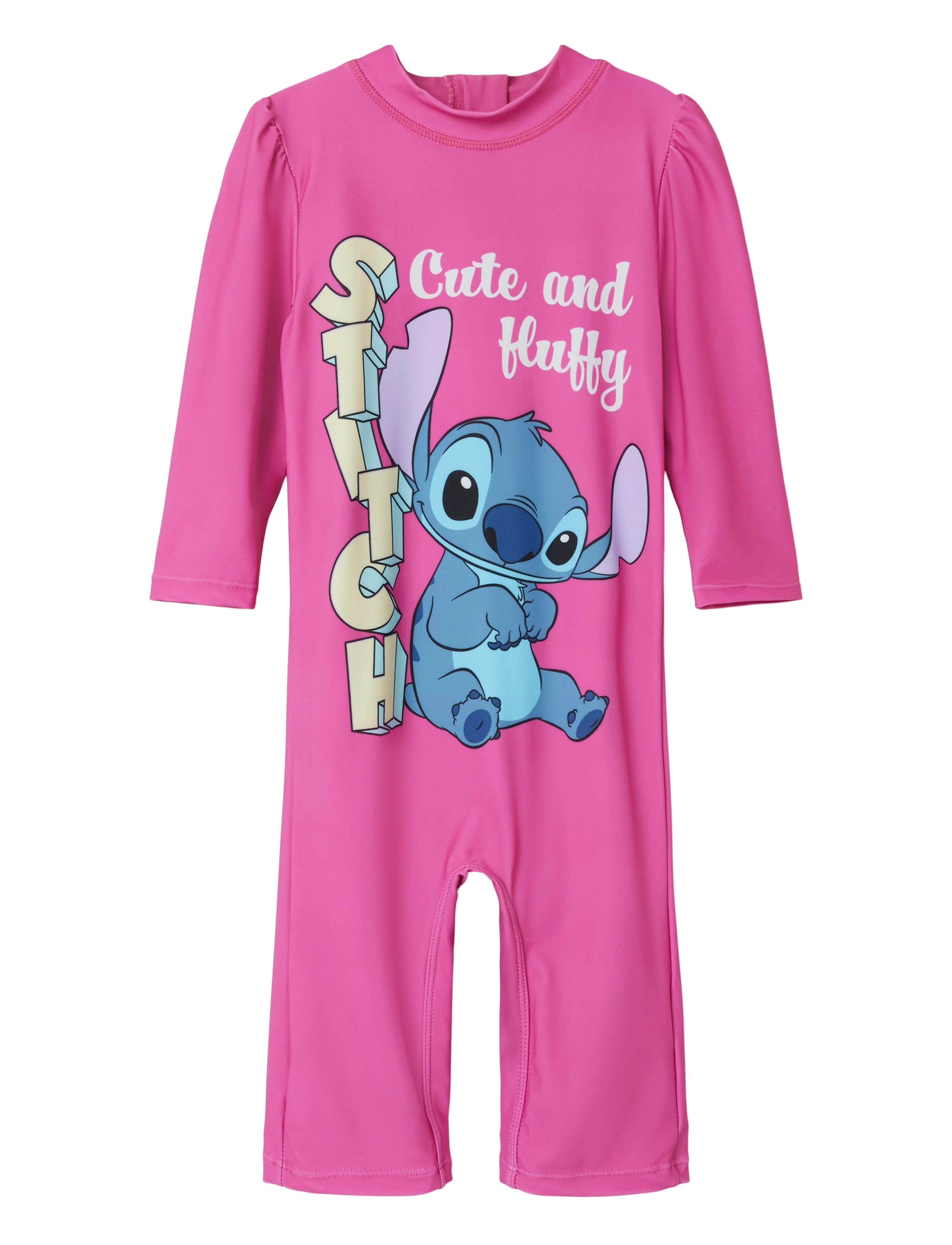 name it Nmfmosa Stitch Uv 3/4 Suit Wdi, Børn, UV Badedragt, Pink, Str: 74