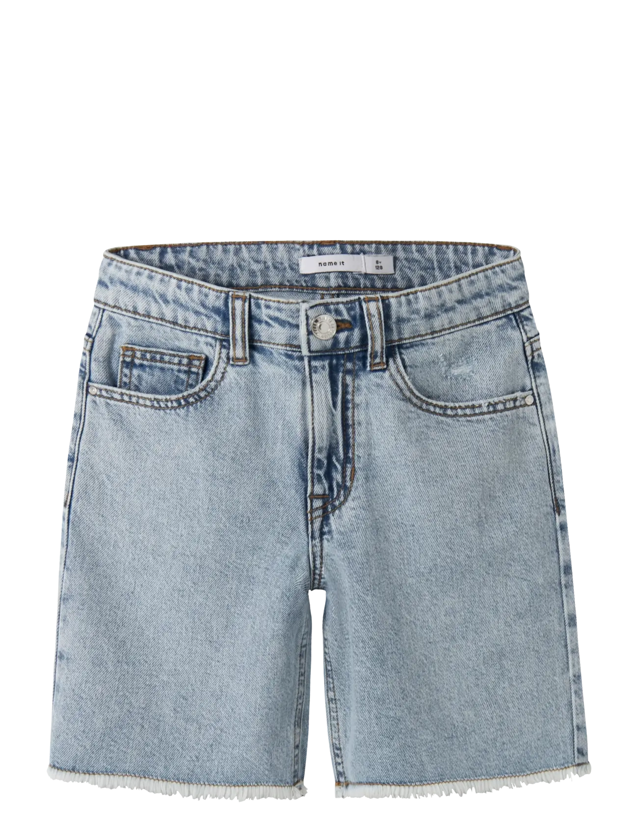 name it NKFBELLA HW WIDE DNM SHORTS 1488-BE NOOS - Noliktavā jaunas preces! - LIGHT BLUE BLEACHED DENIM / blue