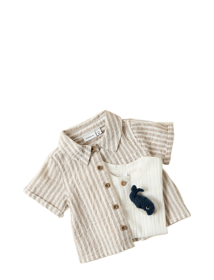 name it - NBMFEDENIS SS SHIRT - skjorter - chateau gray - 3