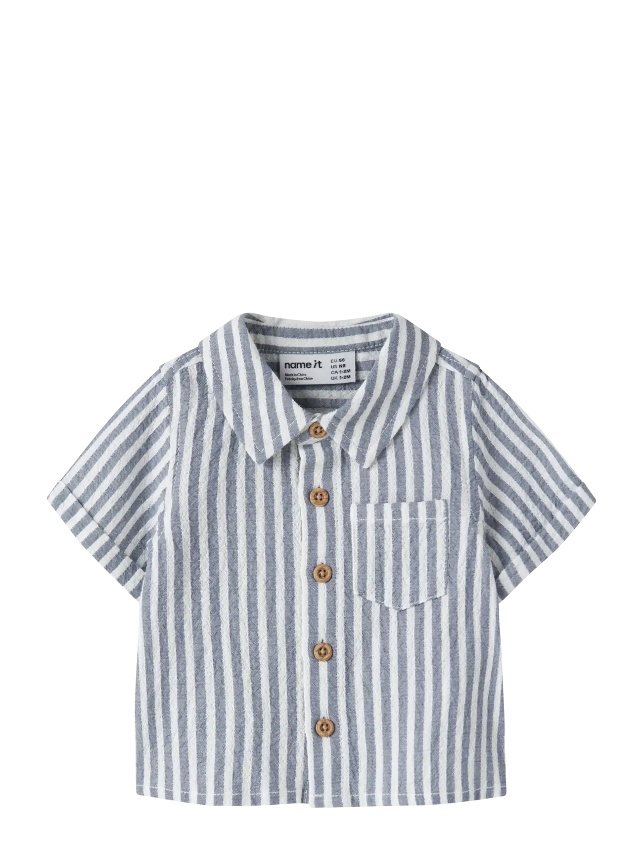 name it NBMFEDENIS SS SHIRT - Skjortor - VINTAGE INDIGO / white