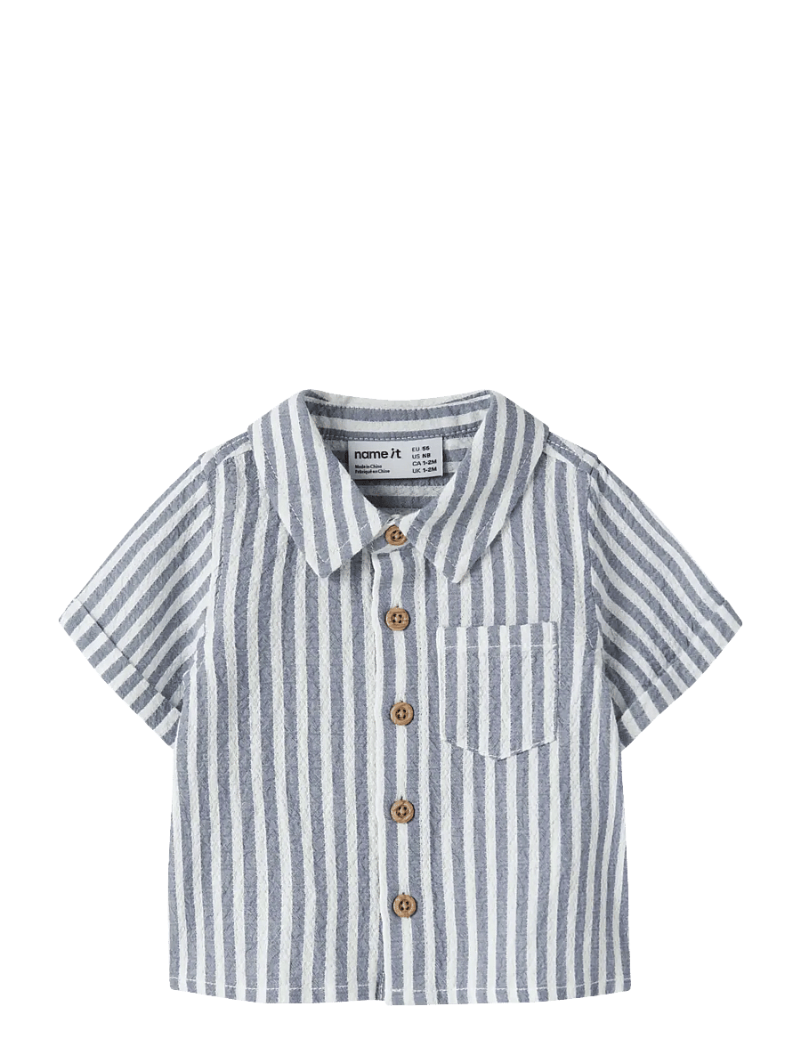name it - NBMFEDENIS SS SHIRT - lühikeste varrukatega särgid - vintage indigo - 0