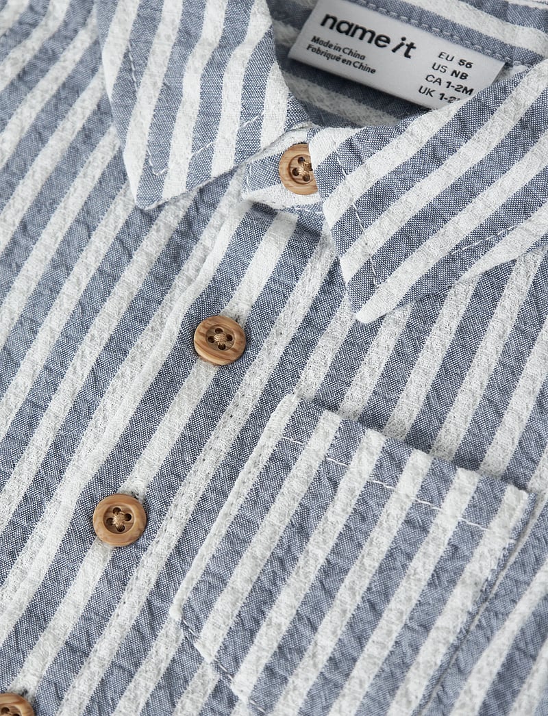 name it - NBMFEDENIS SS SHIRT - kortärmade skjortor - vintage indigo - 3