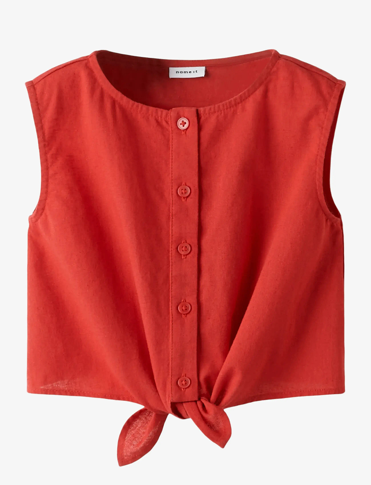 name it - NMFFALINNEN SL TOP - laveste priser - chinese red - 0
