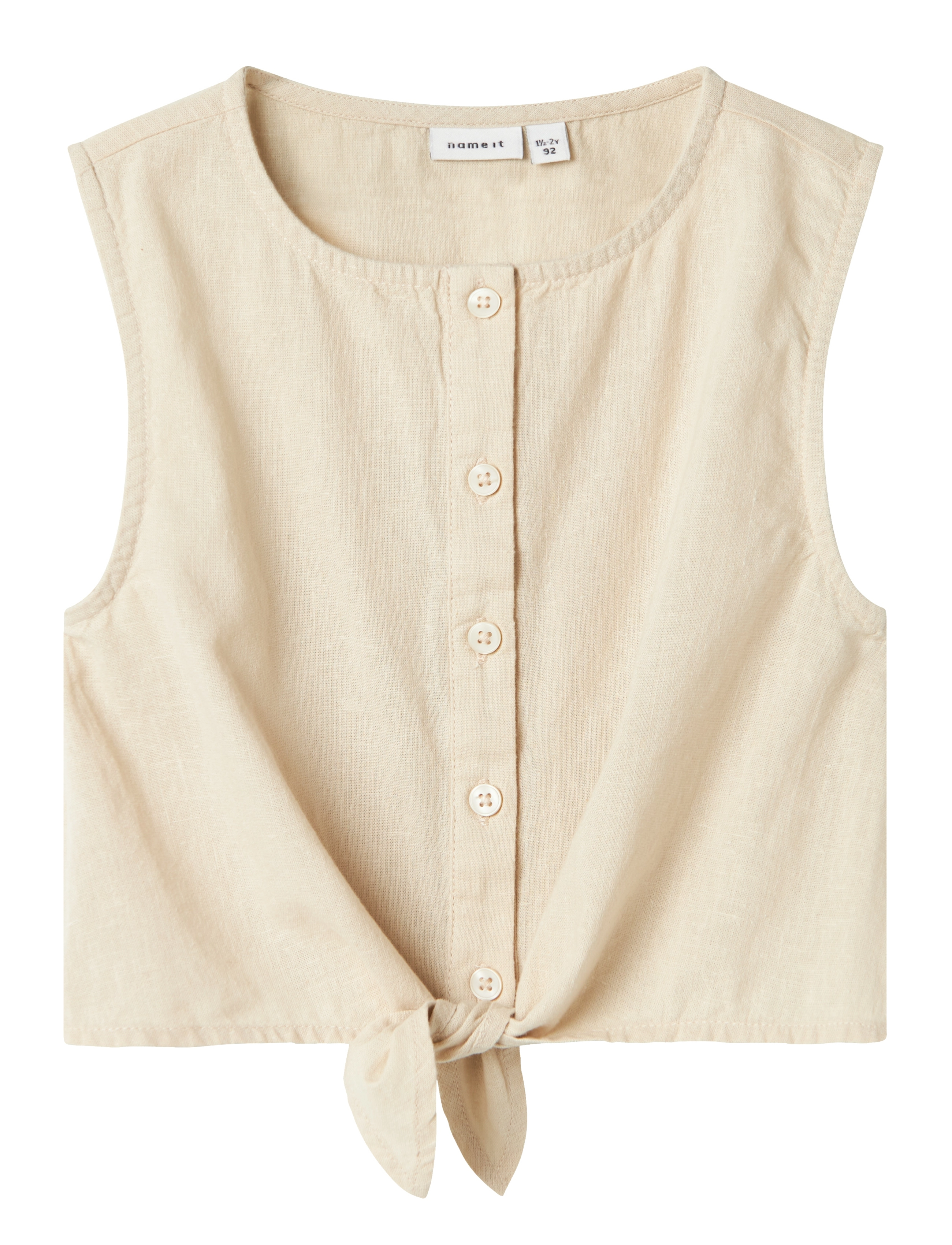 name it NMFFALINNEN SL TOP - Blusen & Tuniken - PEYOTE / cream
