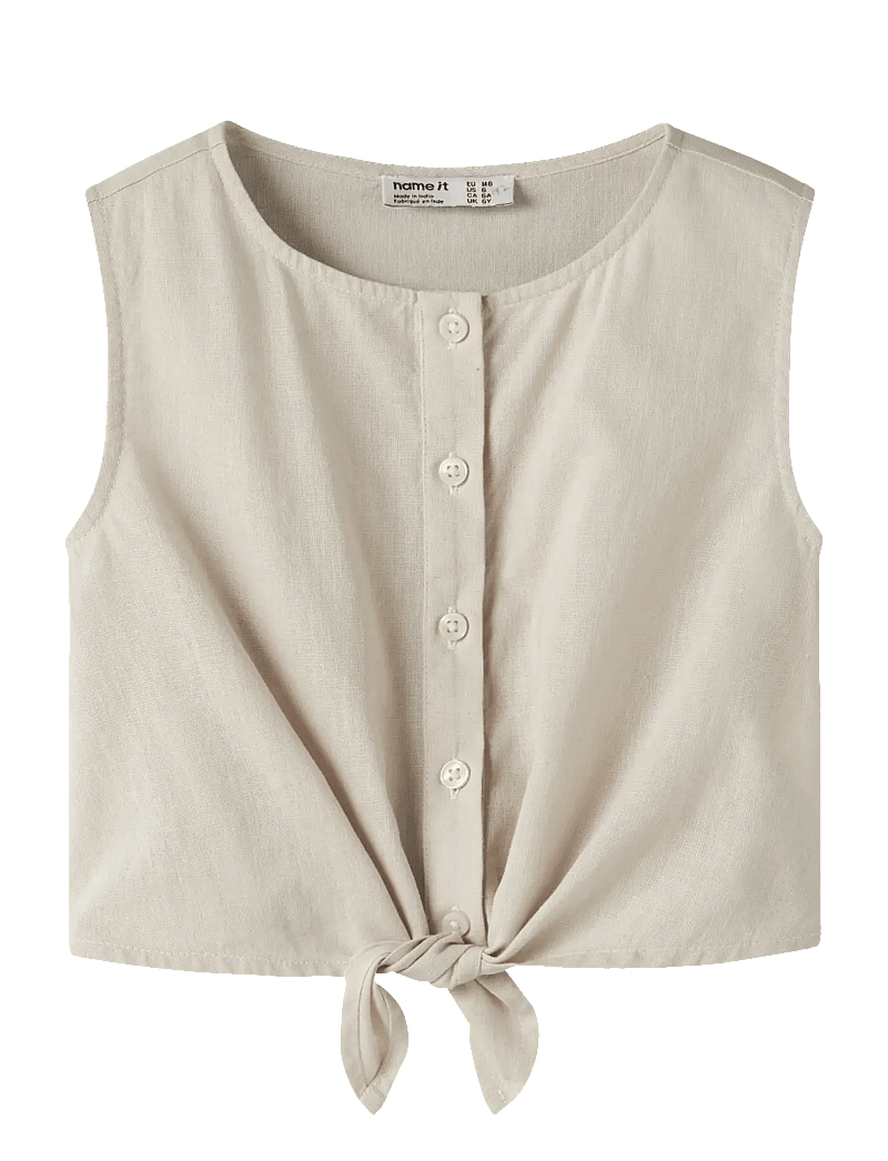 name it - NMFFALINNEN SL TOP - blusen & tuniken - peyote melange - 0