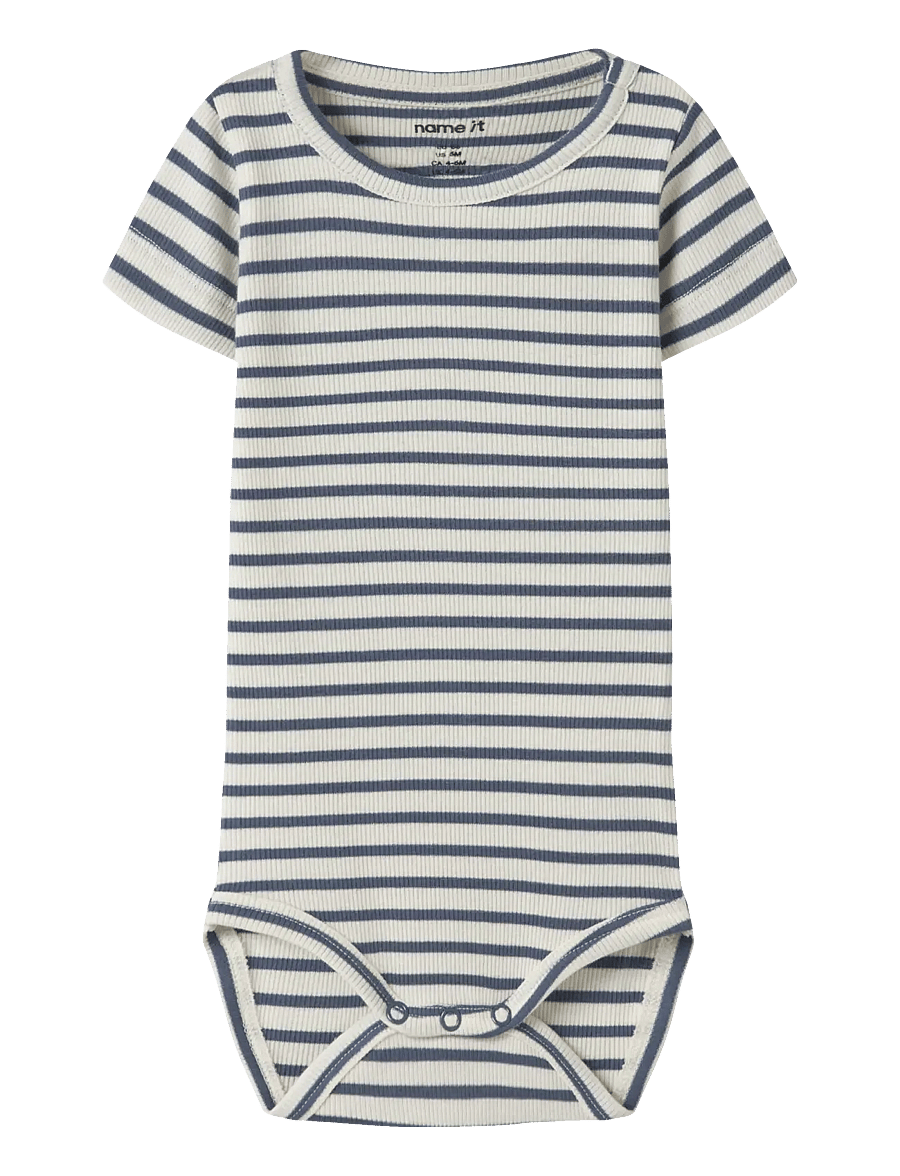 name it - NBNBANI SS BODY NOOS - lühikeste varrukatega bodid - vintage indigo - 0