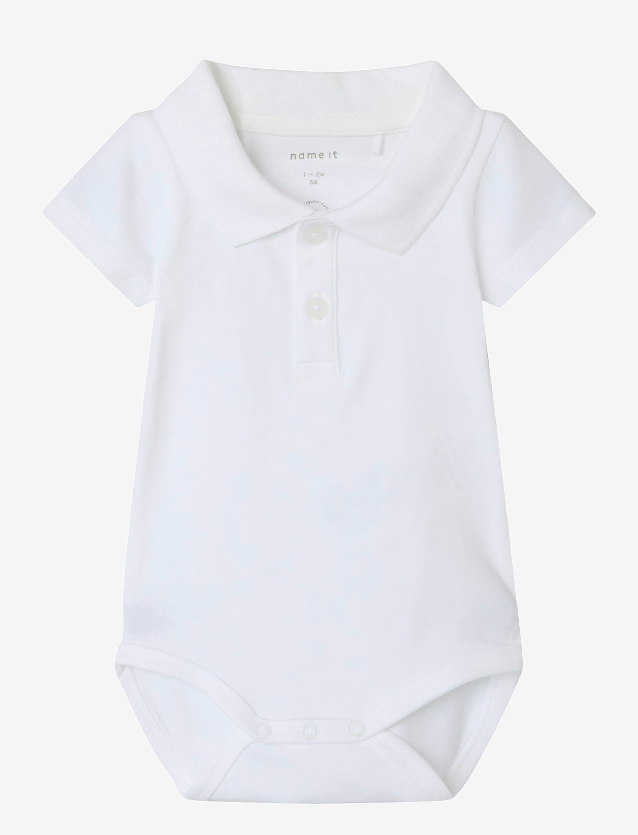 name it - NBMHOLGER SS POLO BODY - kortærmede bodyer - bright white - 0