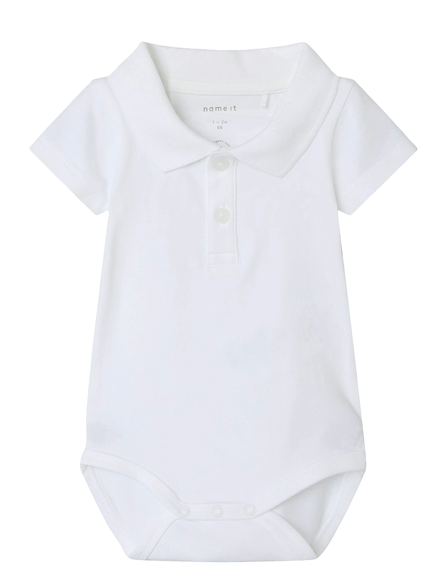 name it - NBMHOLGER SS POLO BODY - bright white - 0