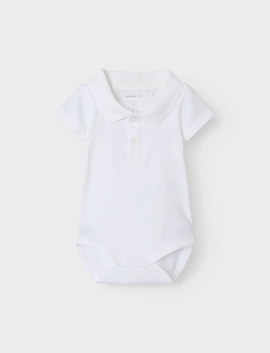 name it - NBMHOLGER SS POLO BODY - bright white - 2