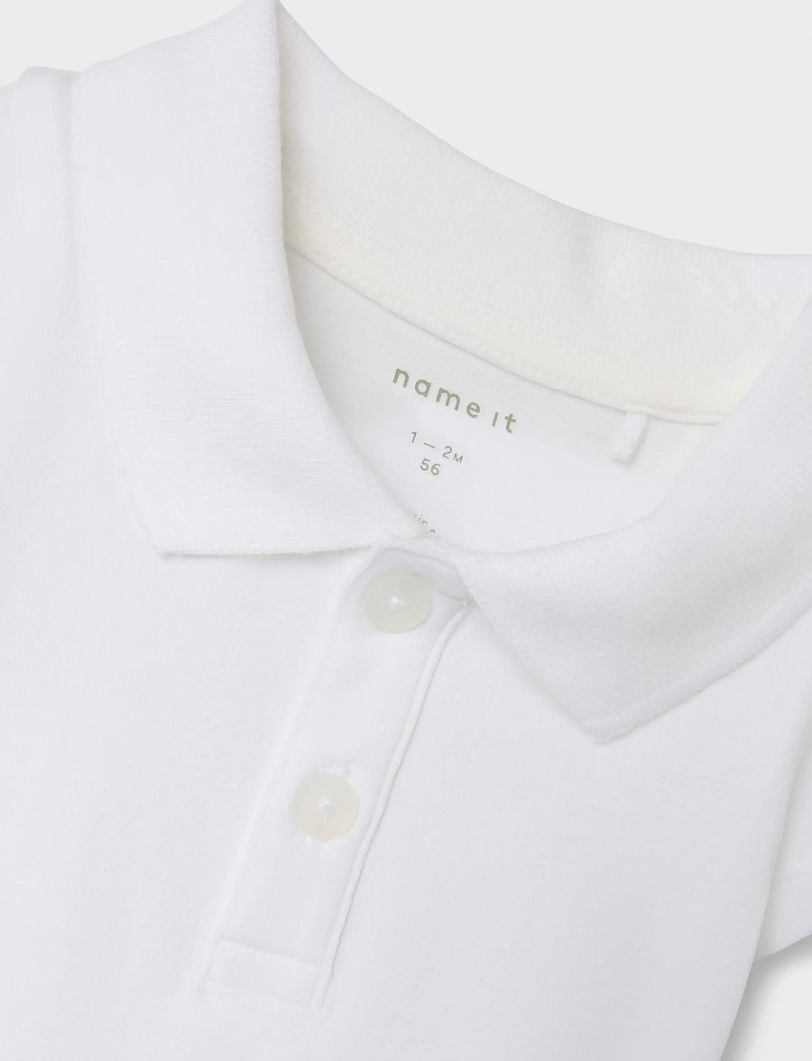 name it - NBMHOLGER SS POLO BODY - bright white - 4