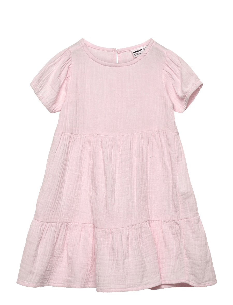name it - NMFJASMIN SS DRESS NOOS - kurzärmelige babykleider - cradle pink - 0