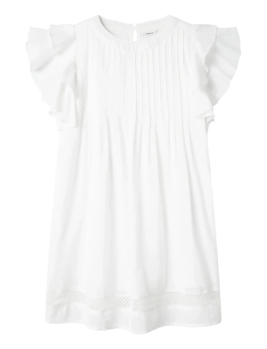 name it - NKFFARIDE SS DRESS NOOS - kortärmade vardagsklänningar - bright white - 0