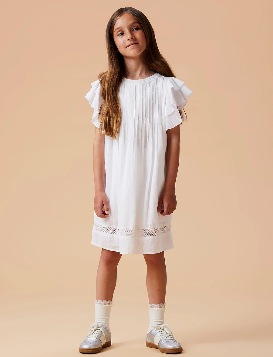 name it - NKFFARIDE SS DRESS NOOS - kortärmade vardagsklänningar - bright white - 2