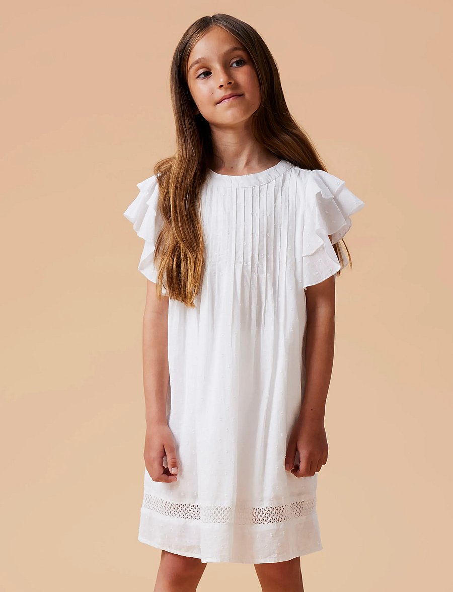 name it - NKFFARIDE SS DRESS NOOS - kortärmade vardagsklänningar - bright white - 3