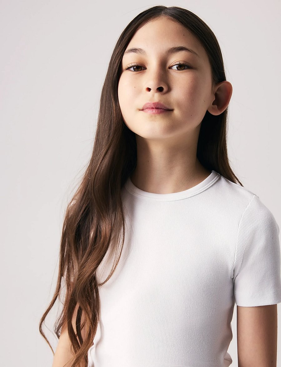 name it - NKFNAKAL SS SLIM TOP NOOS - krótki rękaw - bright white - 4