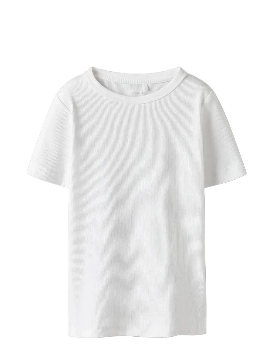 name it - NKFNAKAL SS SLIM TOP NOOS - krótki rękaw - bright white - 2