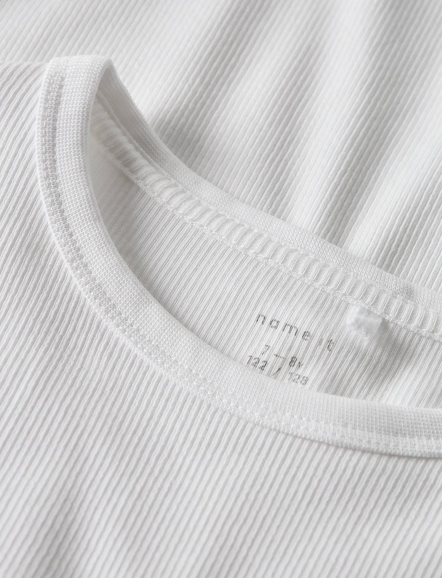 name it - NKFNAKAL SS SLIM TOP NOOS - krótki rękaw - bright white - 5