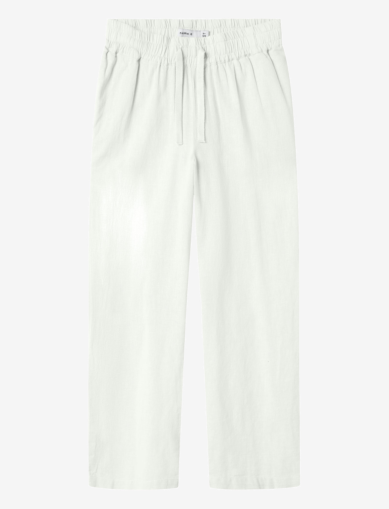 name it - NKFFALINNEN STRAIGHT PANT - bukser - bright white - 0