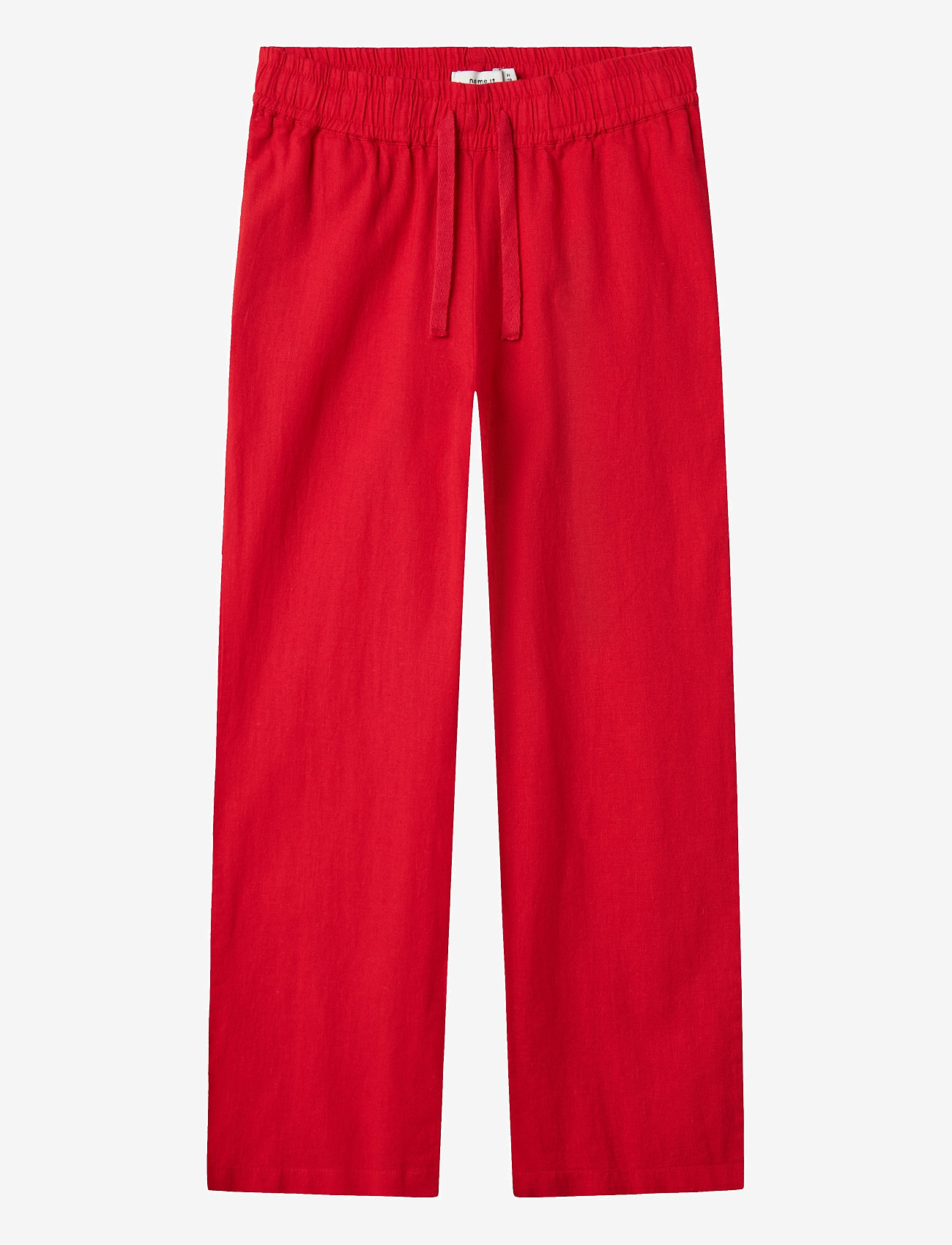 name it - NKFFALINNEN STRAIGHT PANT - linane riietus - chinese red - 0
