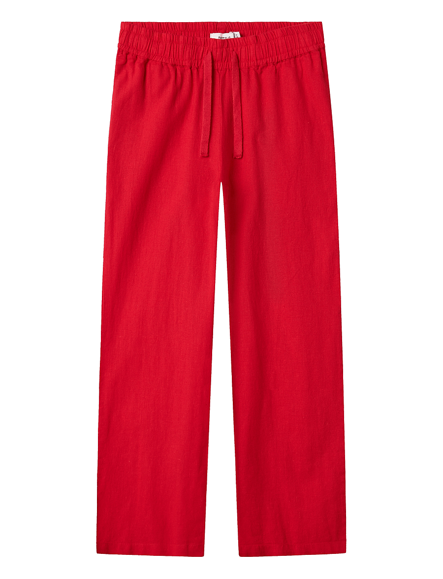name it - NKFFALINNEN STRAIGHT PANT - bukser - chinese red - 0