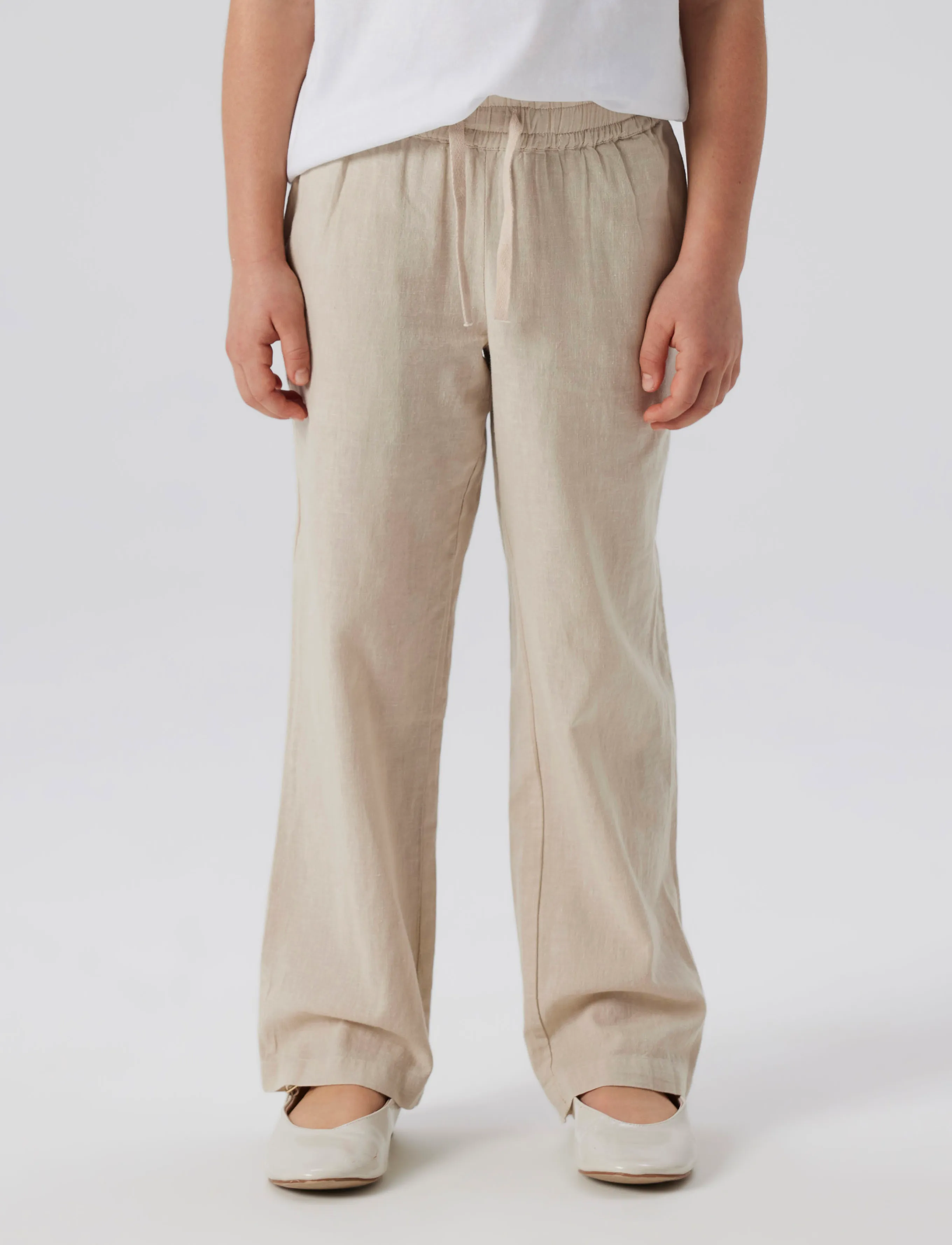 name it - NKFFALINNEN STRAIGHT PANT - bukser - peyote - 2