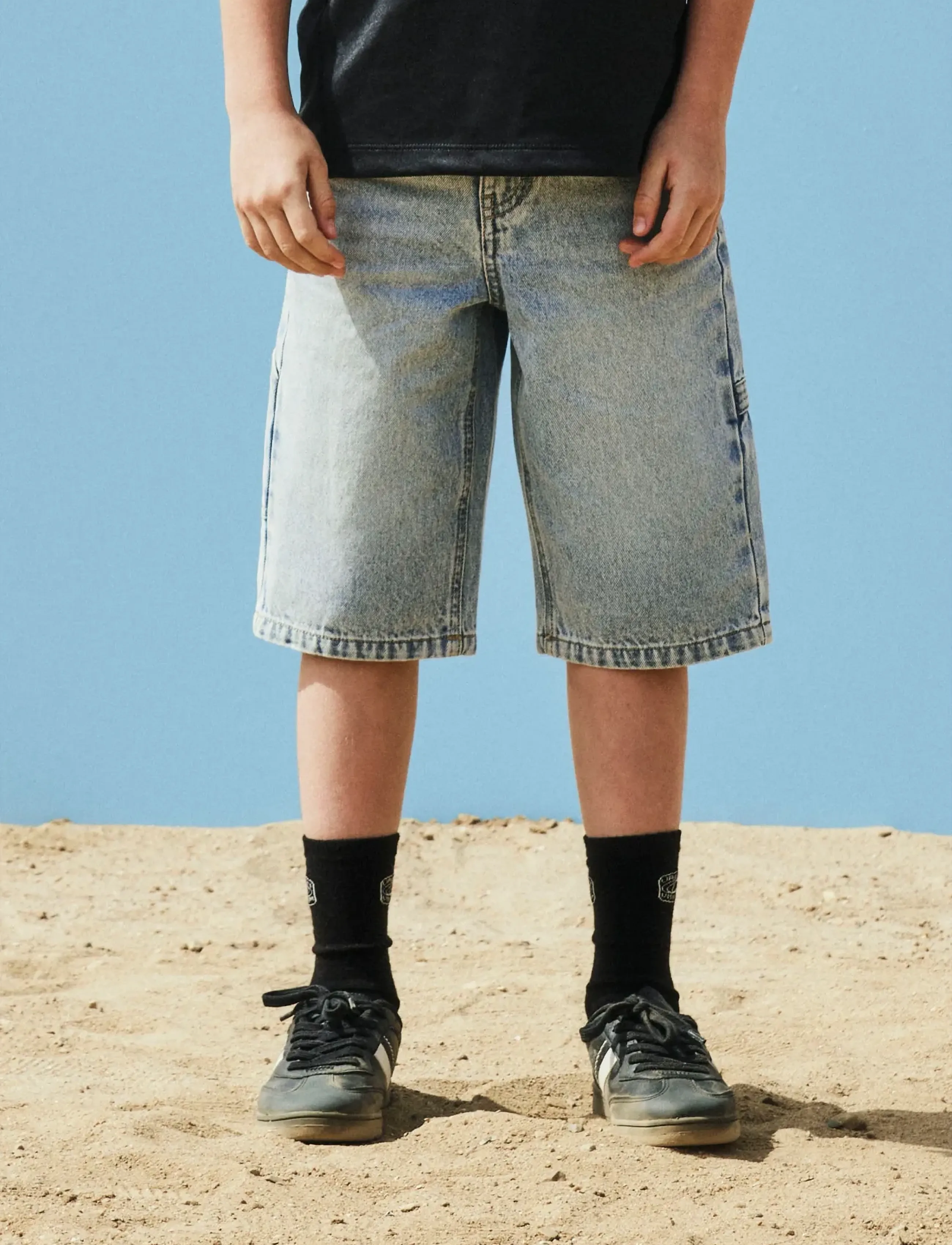 name it - NKMRYAN DNM BERMUDA 3800-IM NOOS - lühikesed teksapüksid - light blue bleached denim - 3