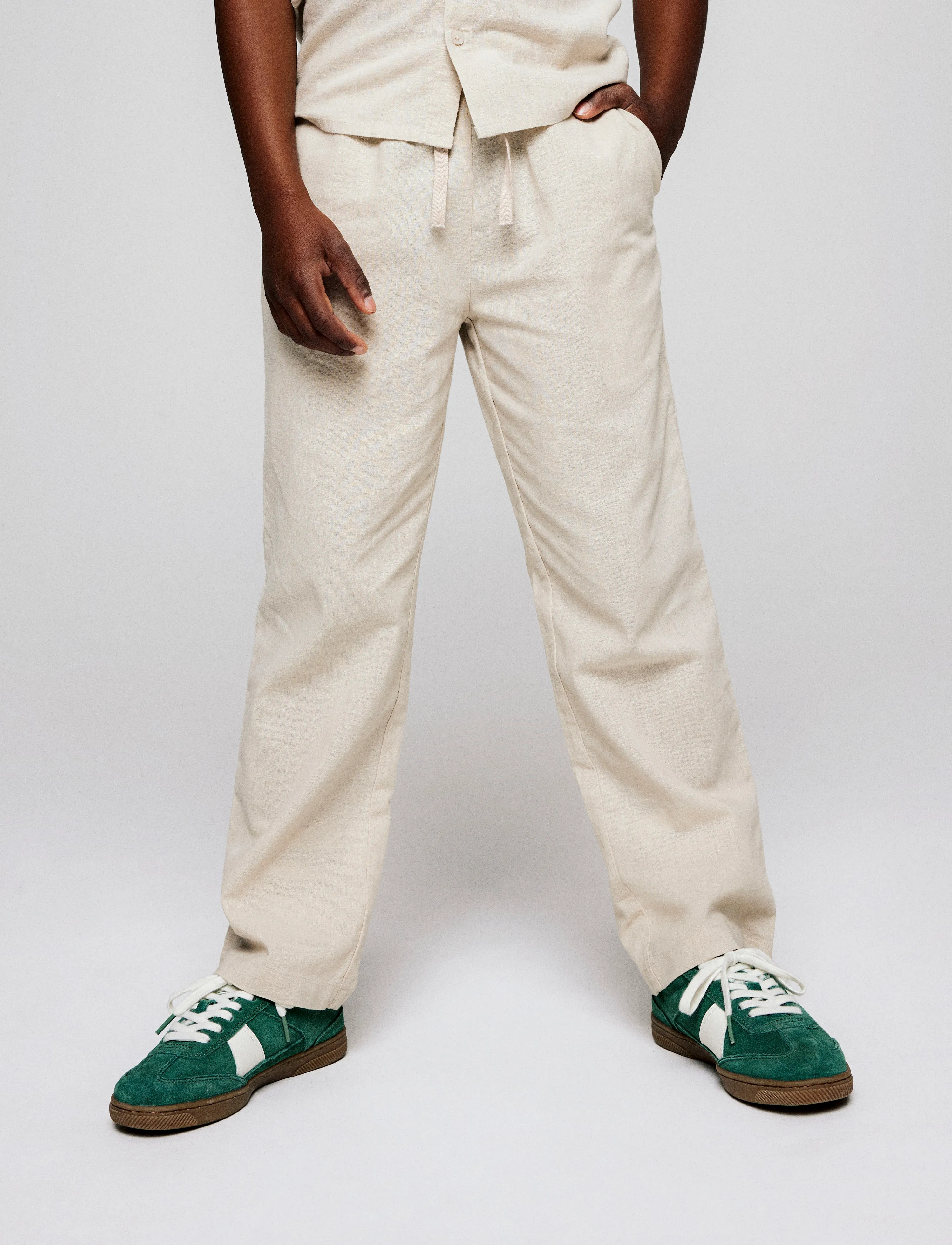 name it - NKMFALINNEN PANT - linane riietus - peyote - 2