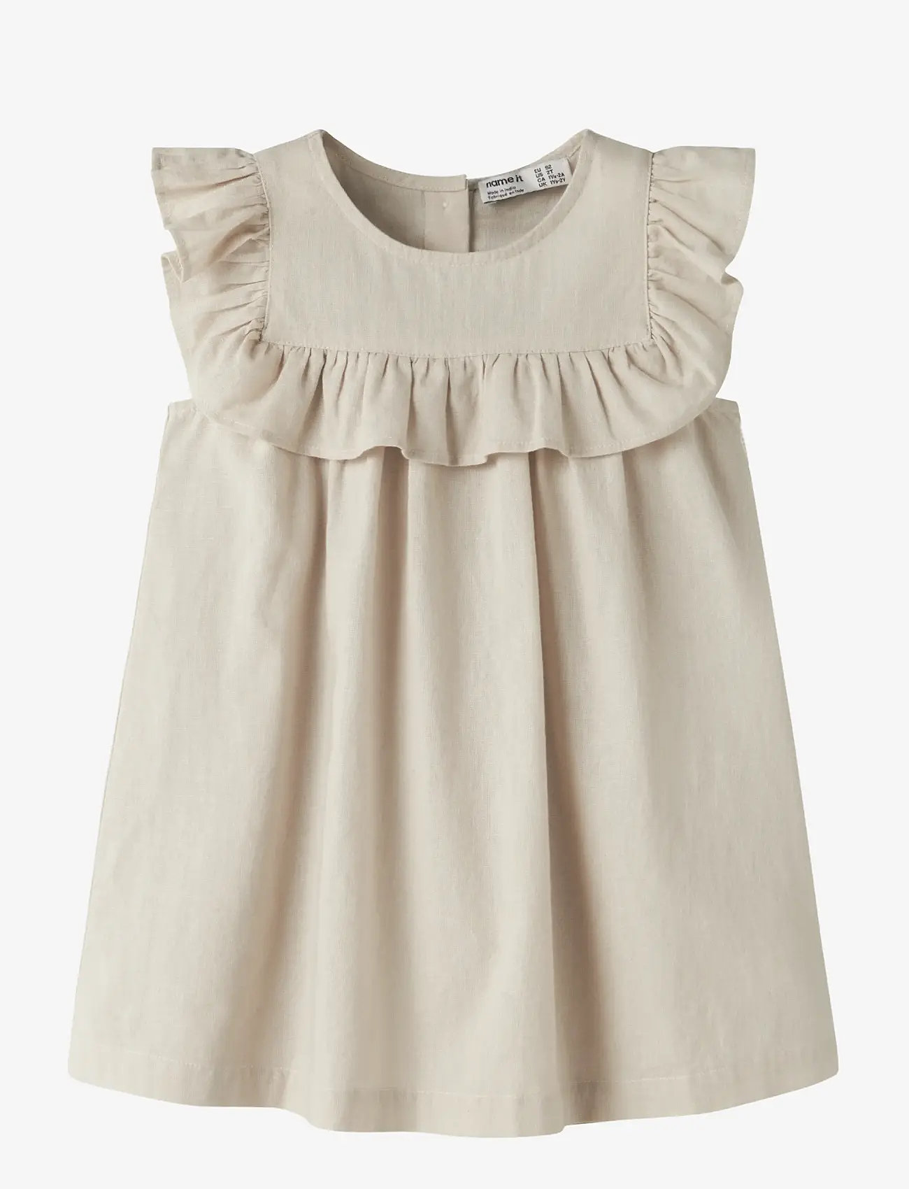 name it - NMFFALINNEN CAPSL DRESS - sleeveless casual dresses - peyote melange - 0