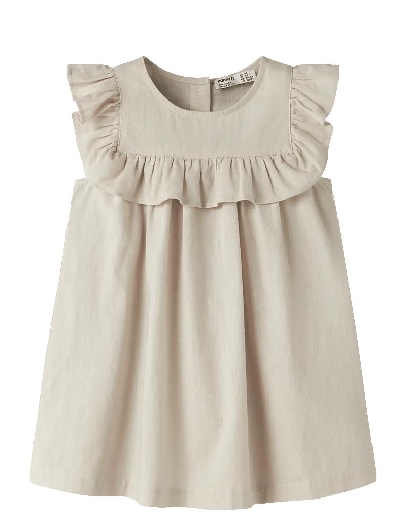 name it - NMFFALINNEN CAPSL DRESS - sleeveless casual dresses - peyote melange - 0