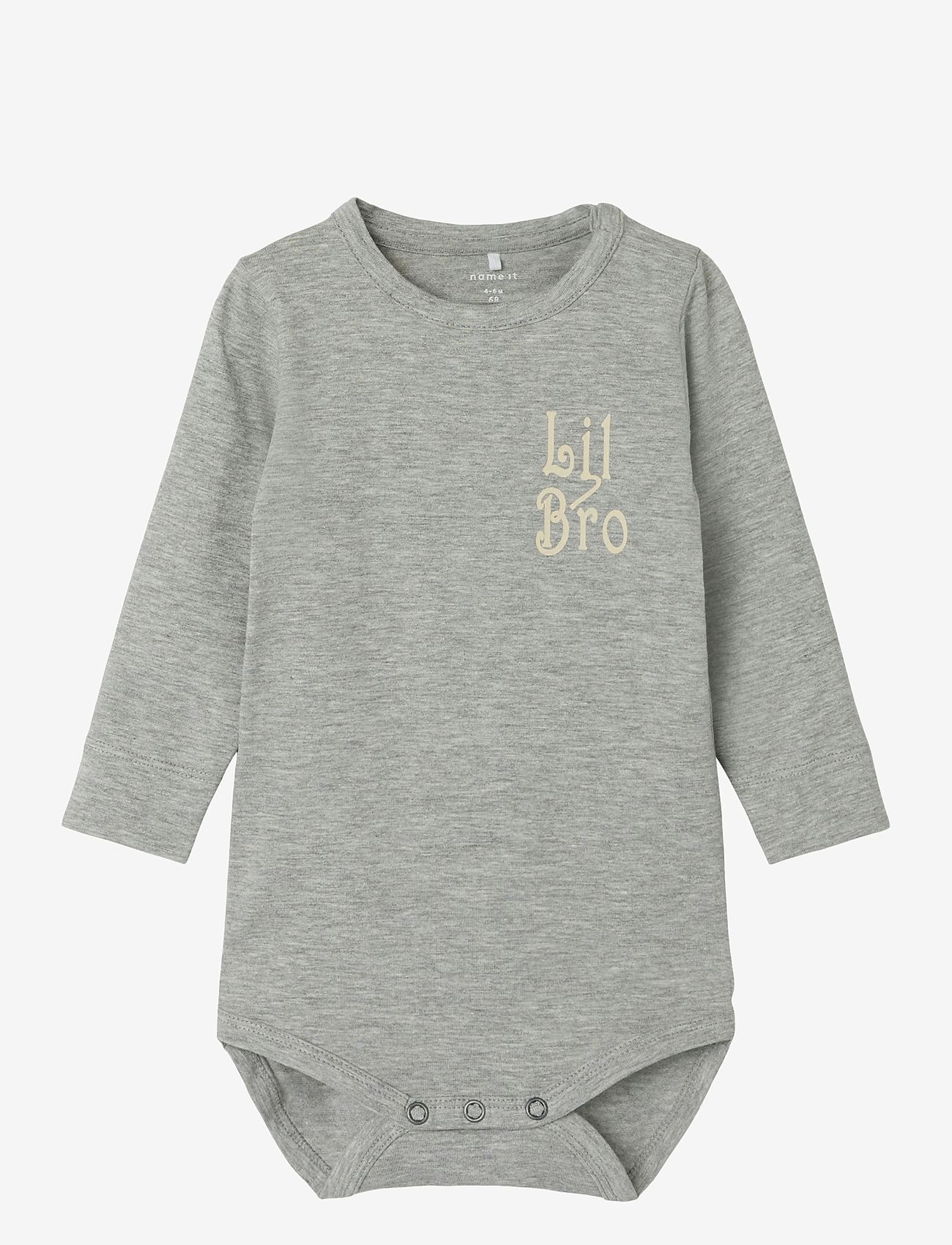name it - NBMLABY LS BODY - grey melange - 0