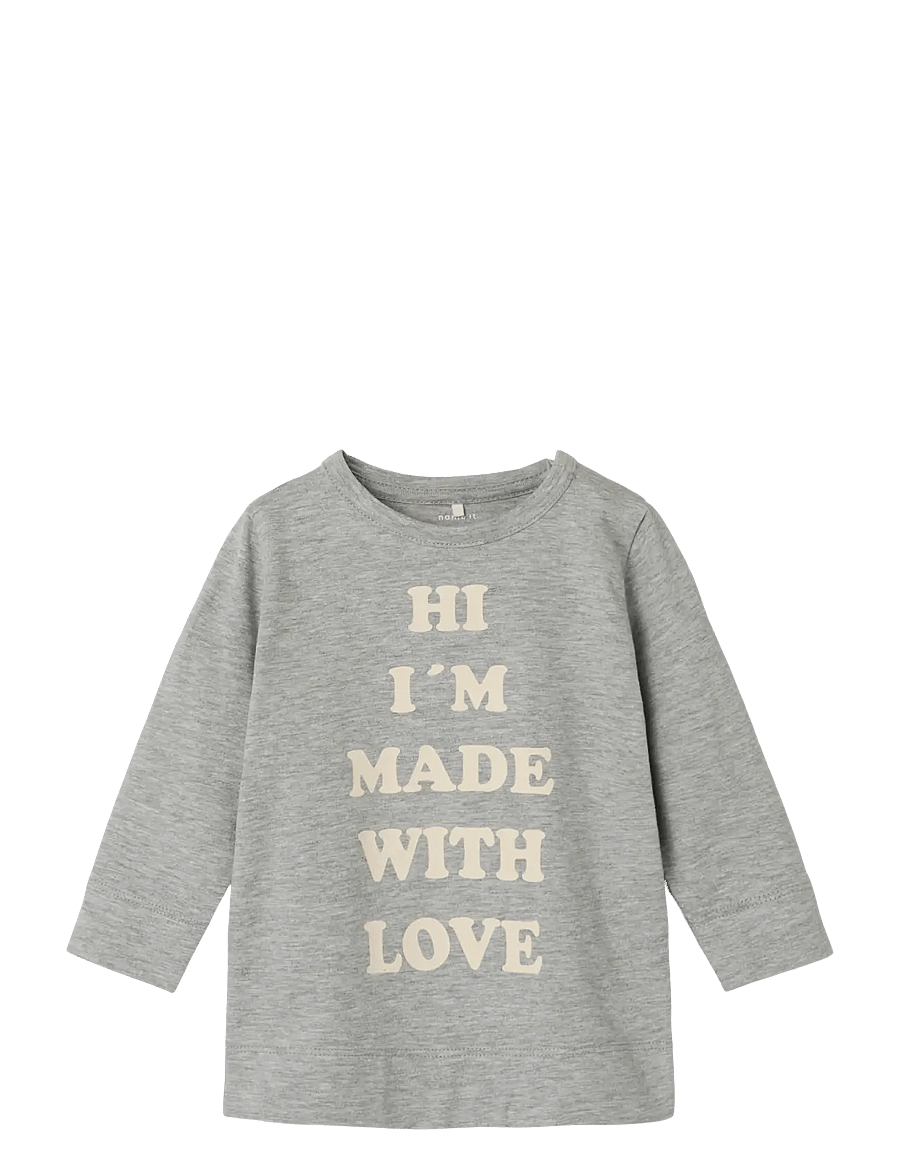 name it - NBFLABA LS TOP - pikkade varrukatega t-särgid - grey melange - 0