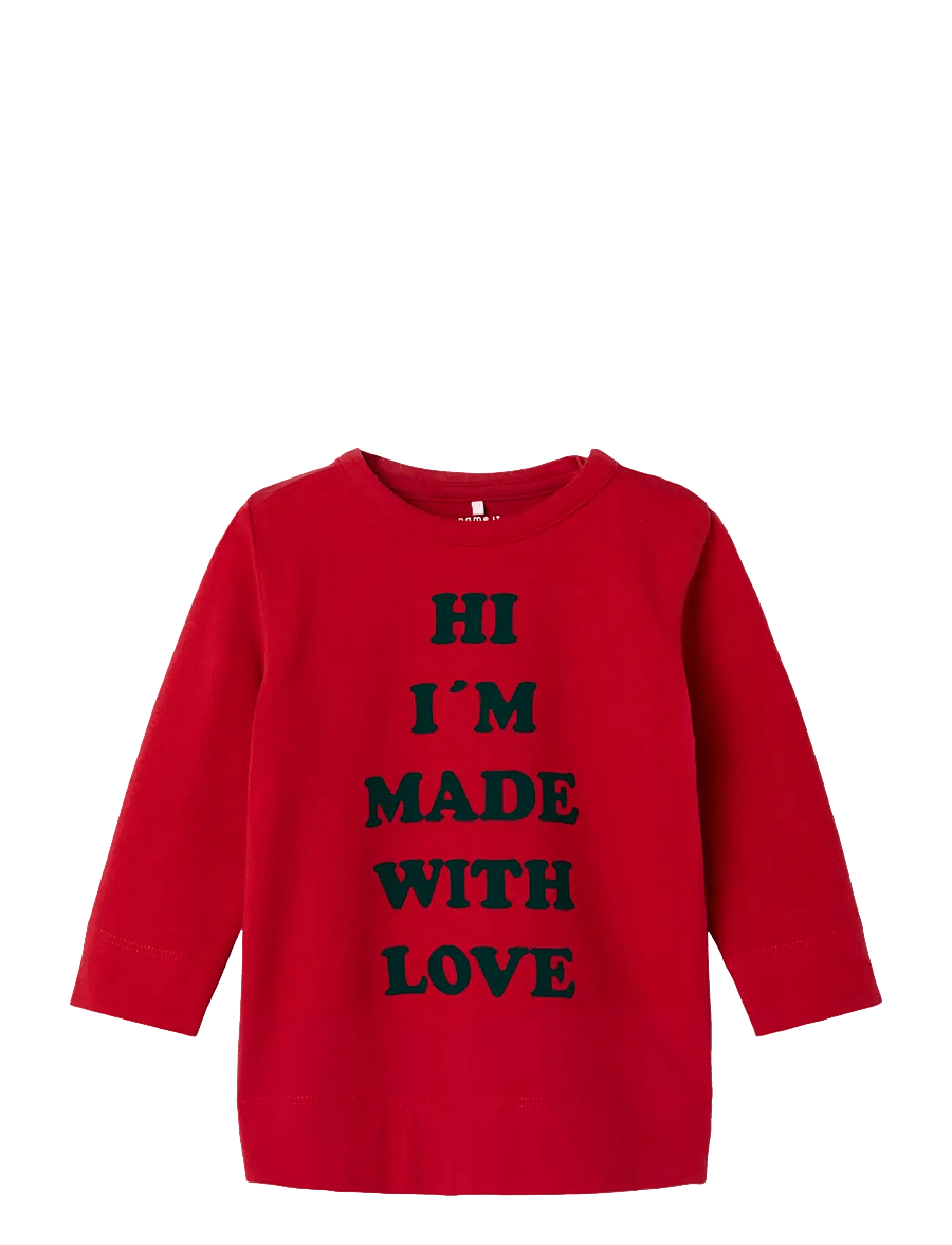 name it - NBFLABA LS TOP - långärmade t-shirts - salsa - 0