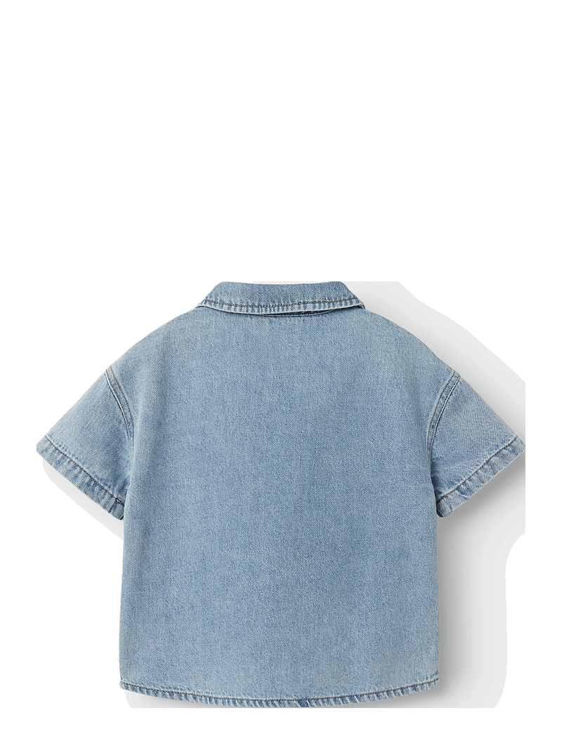 name it - NMMHALF DNM BOXY 1/2 SHIRT 6999-IY F - kortærmede skjorter - light blue denim - 1