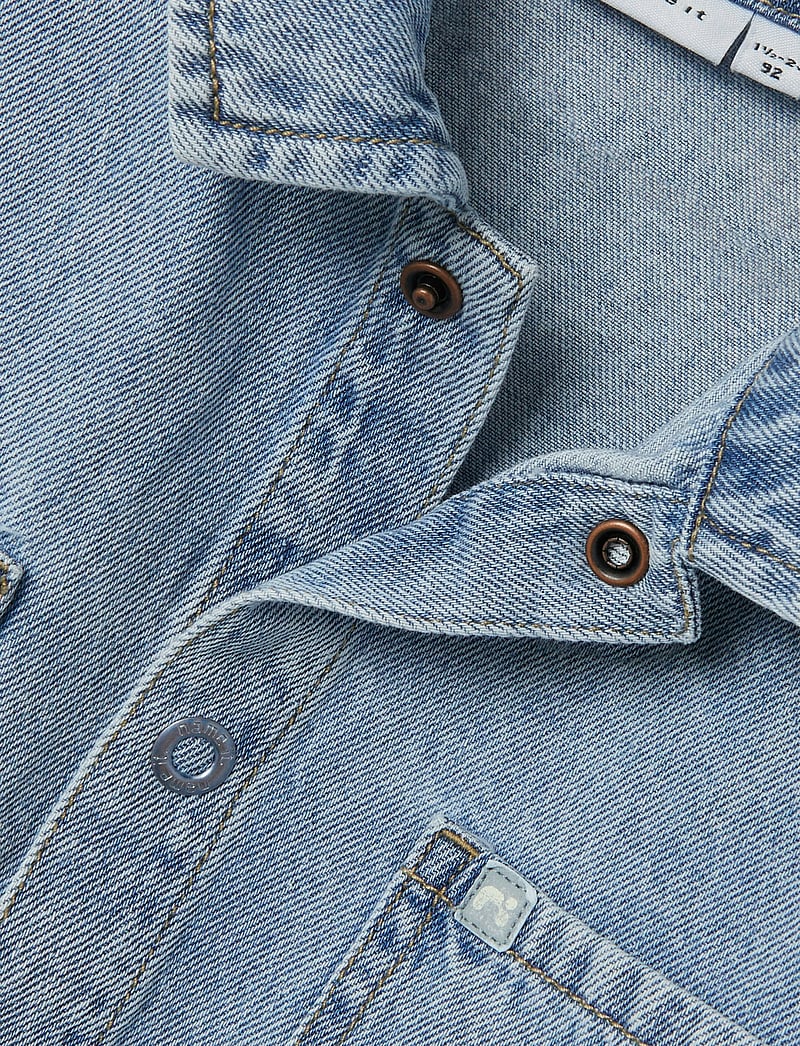 name it - NMMHALF DNM BOXY 1/2 SHIRT 6999-IY F - kortærmede skjorter - light blue denim - 2