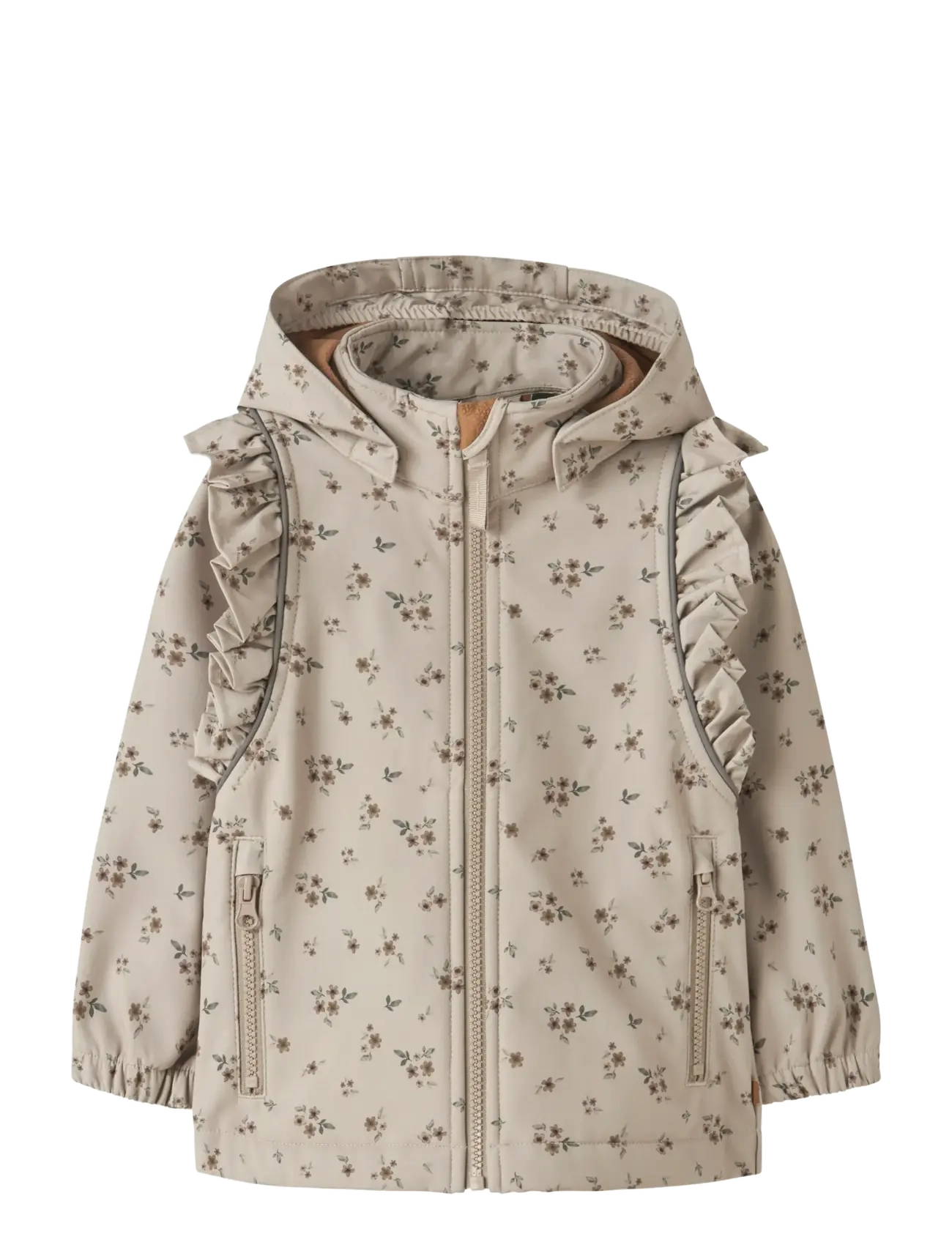 name it NMFALFA08 SOFTSHELL JACKET FRILL AOP FO - Regnjackor - PURE CASHMERE / beige