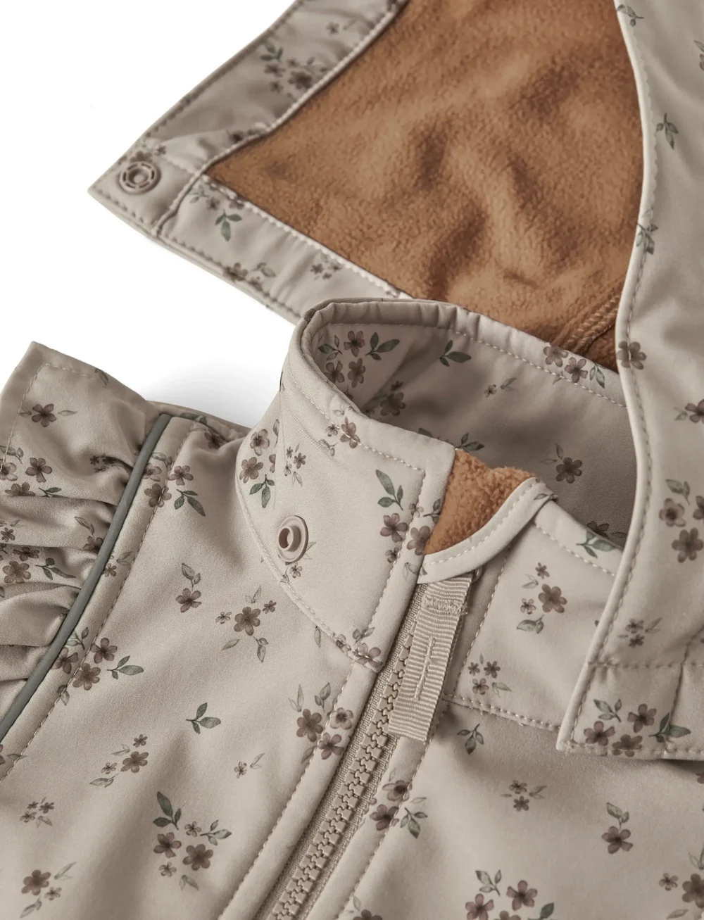 name it - NMFALFA08 SOFTSHELL JACKET FRILL AOP FO - regnjakker - pure cashmere - 4