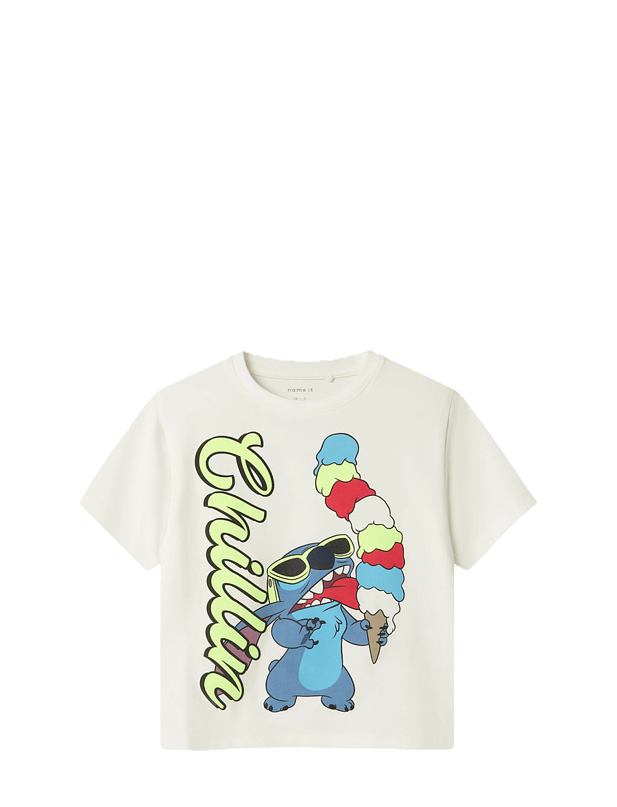 name it - NMMMALIX STITCH NREG SS TOP WDI - kortärmade t-shirts - cloud dancer - 0
