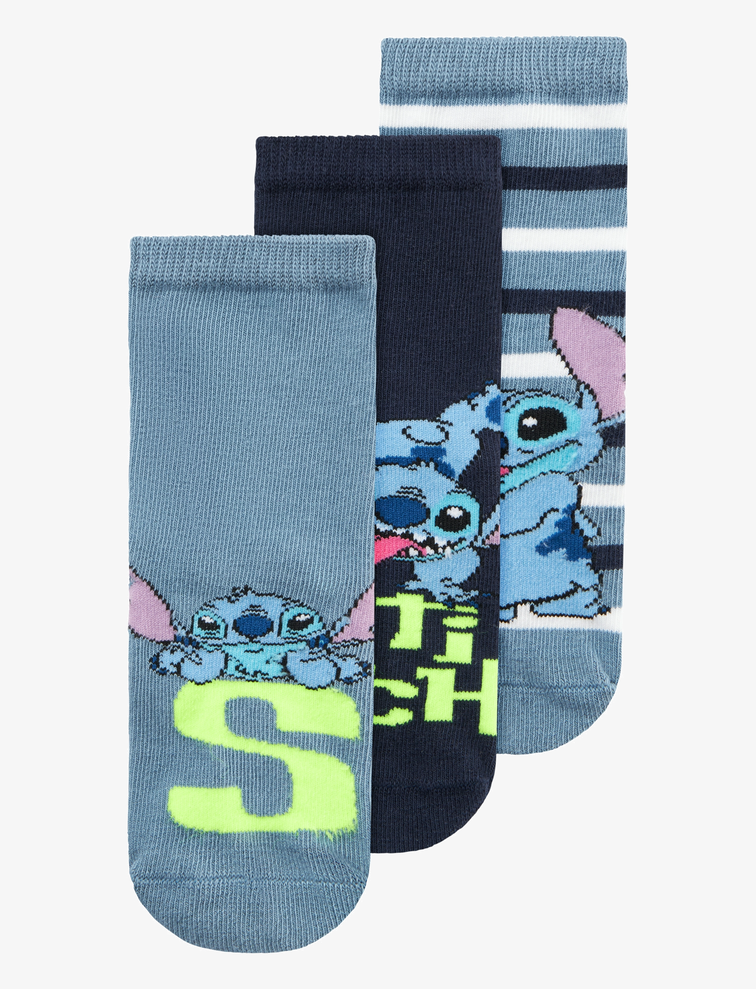 name it Nmmmik Stitch 3P Sock Wdi, 22-24, Socken & Strumpfhosen, Blau - Socks, Kinder