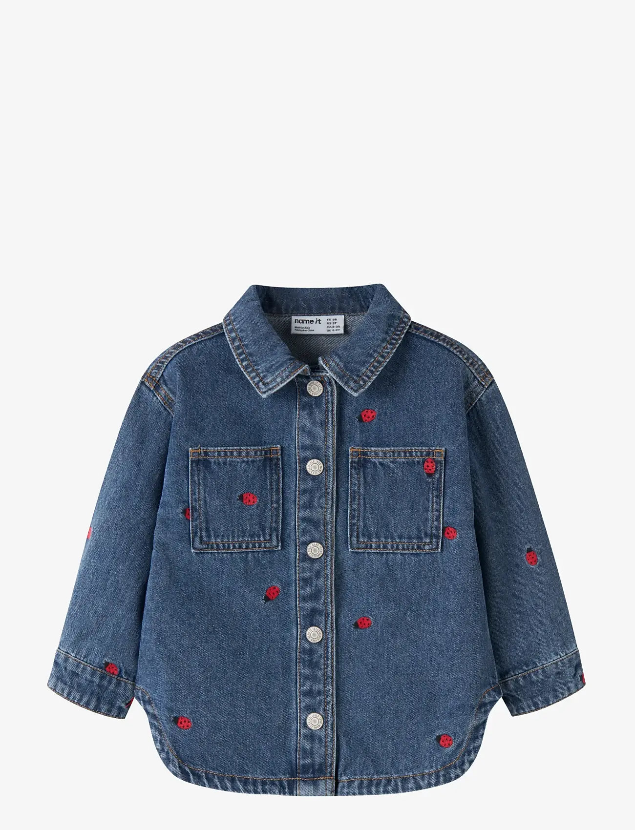 name it - NMFNINA EMB DENIM JACKET 3285-ZA D - gode sommertilbud - medium blue denim - 0