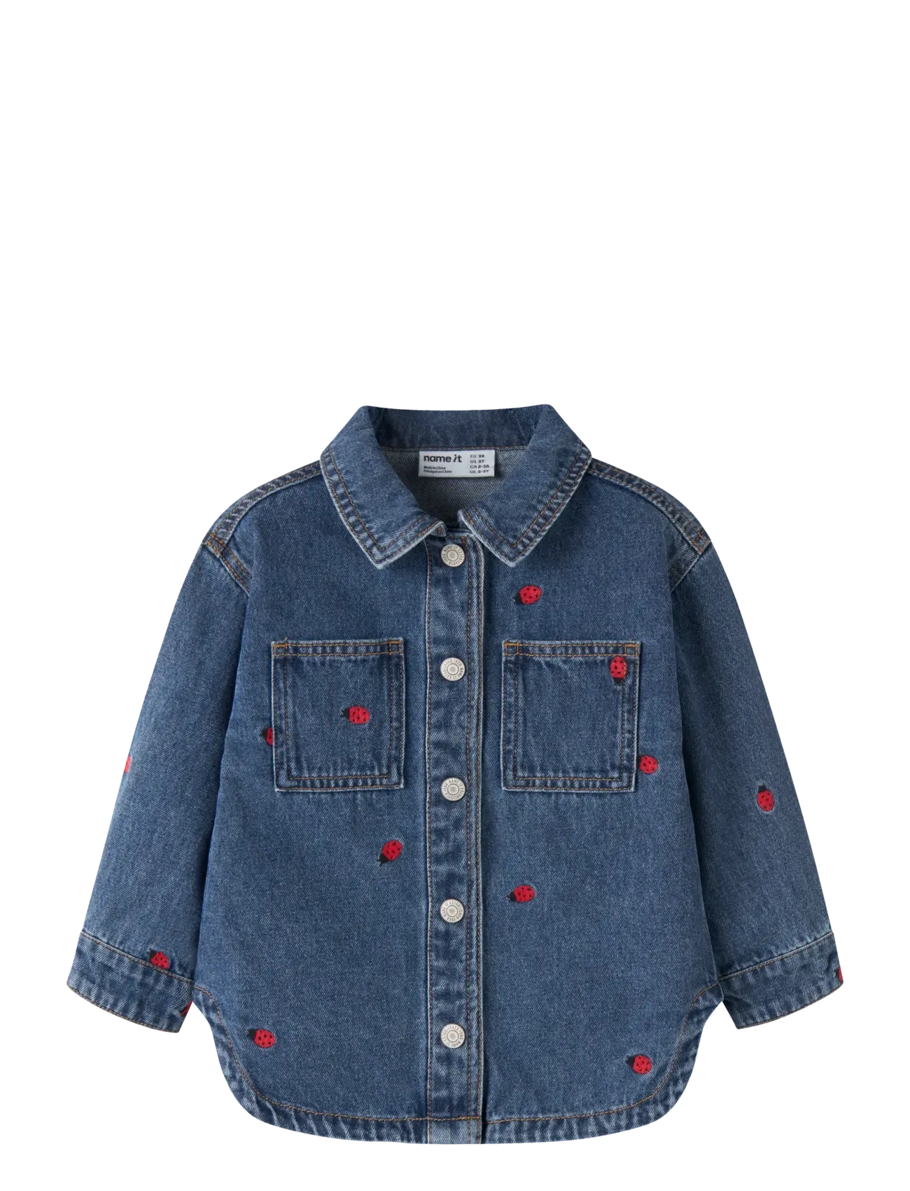 name it NMFNINA EMB DENIM JACKET 3285-ZA D - Inspiration - MEDIUM BLUE DENIM / blue