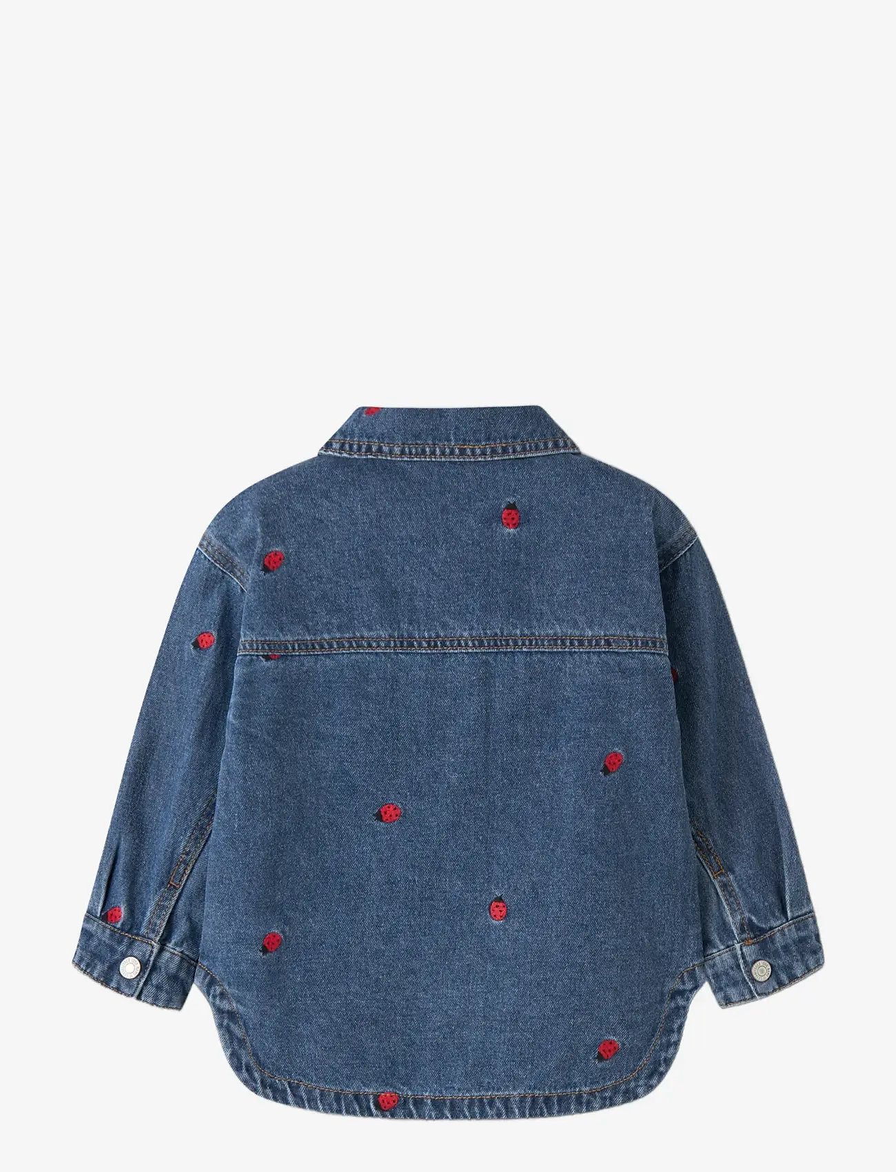 name it - NMFNINA EMB DENIM JACKET 3285-ZA D - gode sommertilbud - medium blue denim - 1