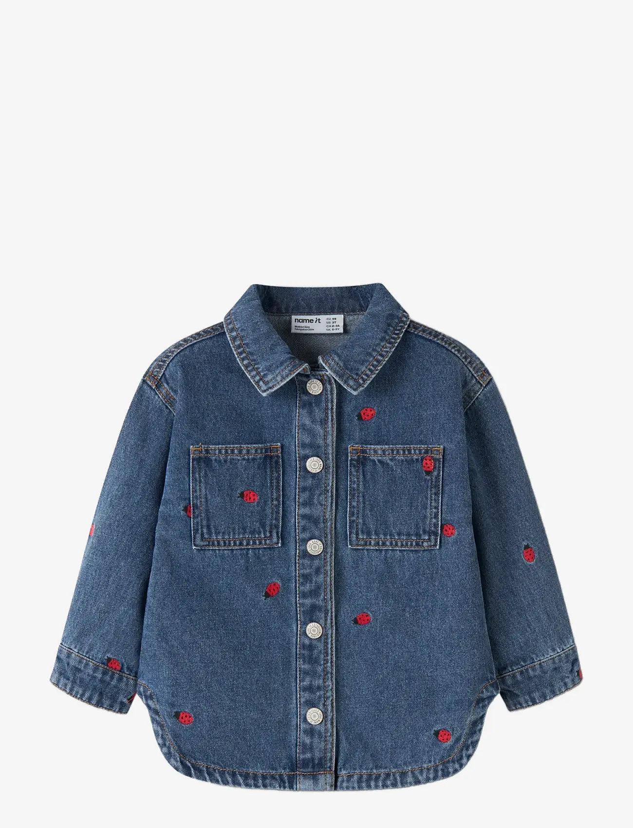 name it - NMFNINA EMB DENIM JACKET 3285-ZA D - gode sommertilbud - medium blue denim - 2