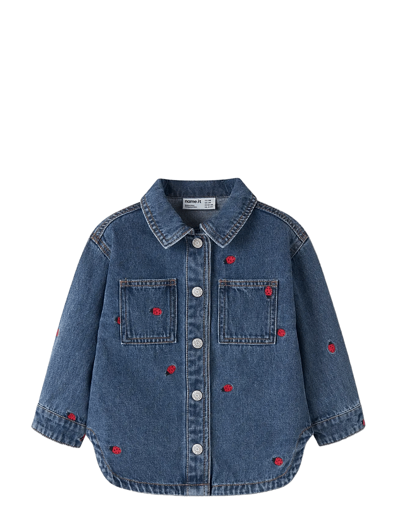 name it - NMFNINA EMB DENIM JACKET 3285-ZA D - denimjakker - medium blue denim - 2