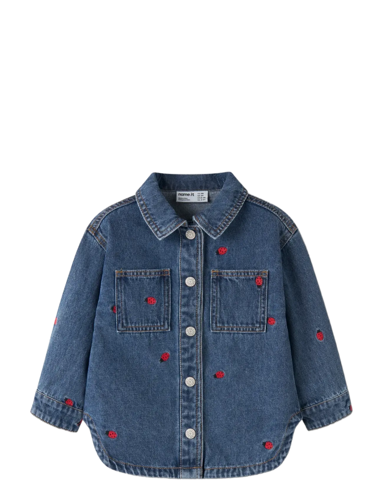 name it - NMFNINA EMB DENIM JACKET 3285-ZA D - kesälöytöjä - medium blue denim - 2