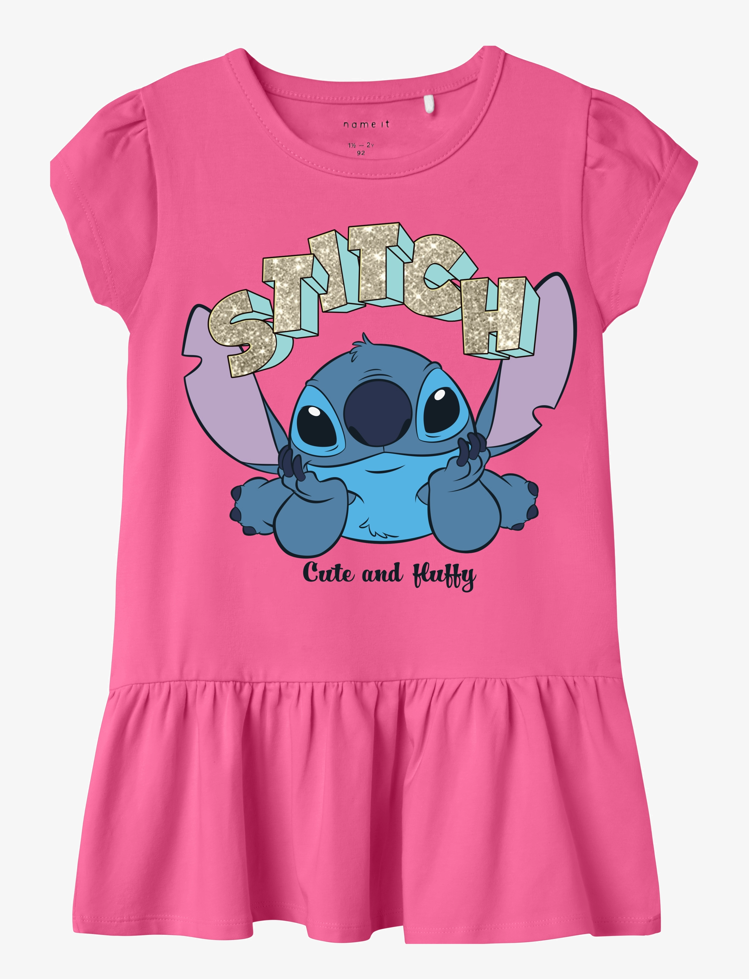 name it NMFFODA STITCH SS DRESS WDI - App deal - CARMINE ROSE / pink/rose