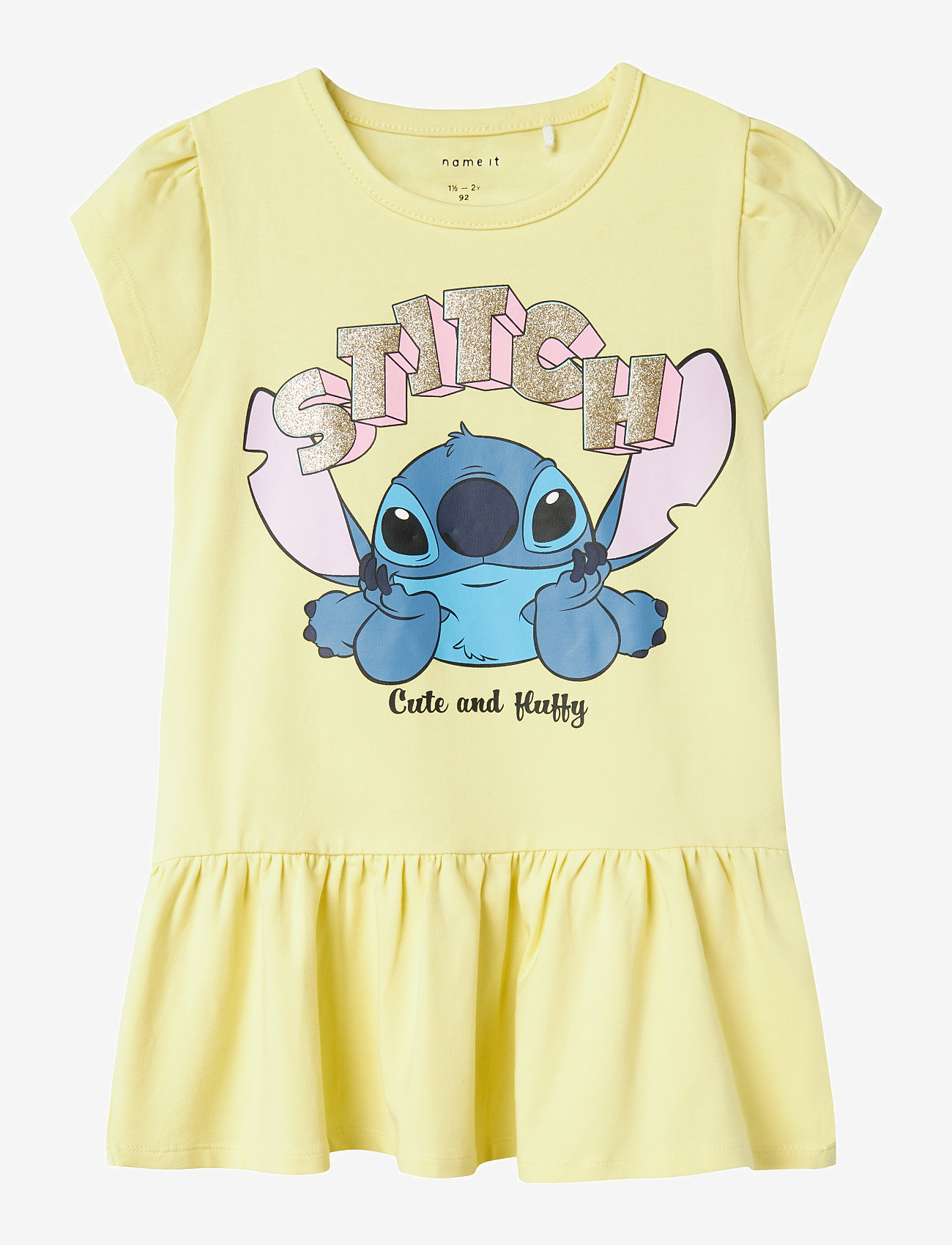 name it - NMFFODA STITCH SS DRESS WDI - short-sleeved casual dresses - chardonnay - 0